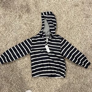 NWT Baby Gap navy and white striped rain coat - quarter zip, lined - size 5T